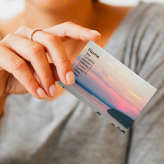 Landschaftlich rosa Seascape Sunset Visitenkarte (In SItu)