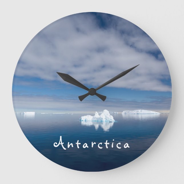 Landschaftlich schwimmendes Foto mit Text Große Wanduhr (Vorderseite)