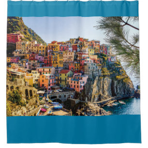Landschaftlich Village, Cinque Terre, Ligurien, It Duschvorhang