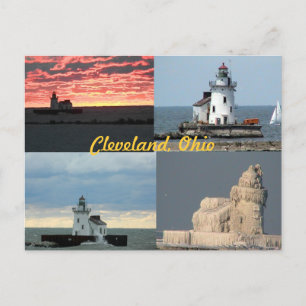 Landschaftlich West Lighthouse (Cleveland, Ohio) P Postkarte