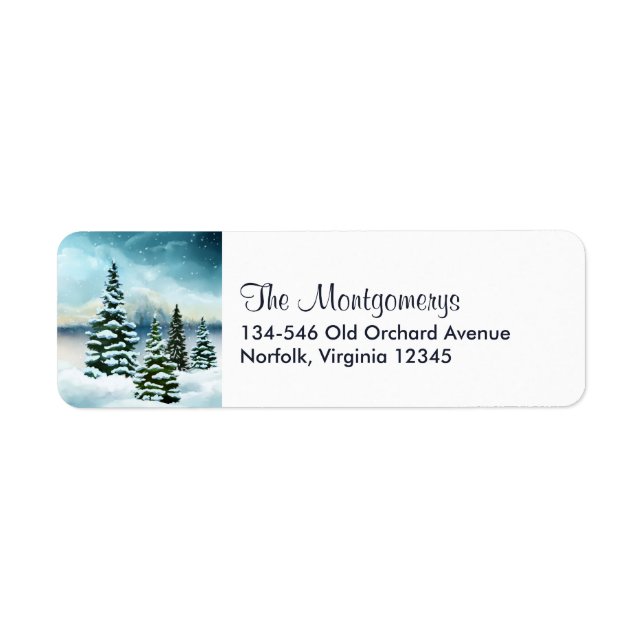 Landschaftlich Winter Wonderland Aquarellmalerei (Vorne)