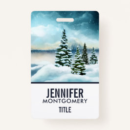 Landschaftlich Winter Wonderland Aquarellmalerei Ausweis