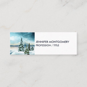 Landschaftlich Winter Wonderland Aquarellmalerei Mini Visitenkarte