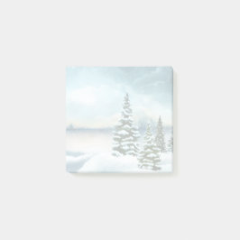 Landschaftlich Winter Wonderland Aquarellmalerei Post-it Klebezettel