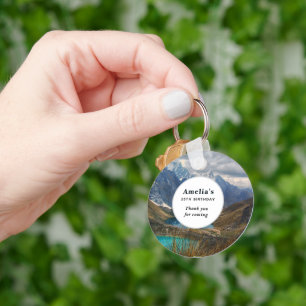 Landschaftliche Alpen Foto Geburtstag Danke Schlüsselanhänger