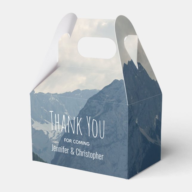 Landschaftliche Alpen Foto Hochzeit in der Natur Geschenkschachtel (Vorderseite)