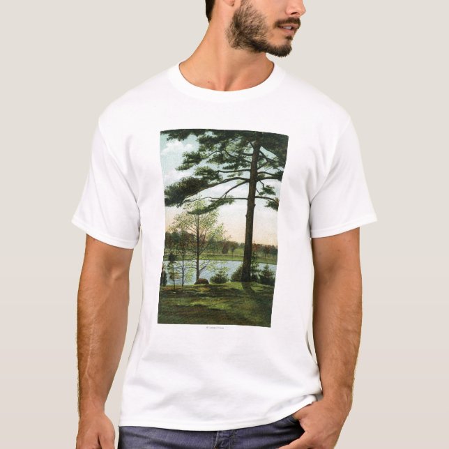 Landschaftliche Ansicht an Chestnut Hill Reservoir T-Shirt (Vorderseite)