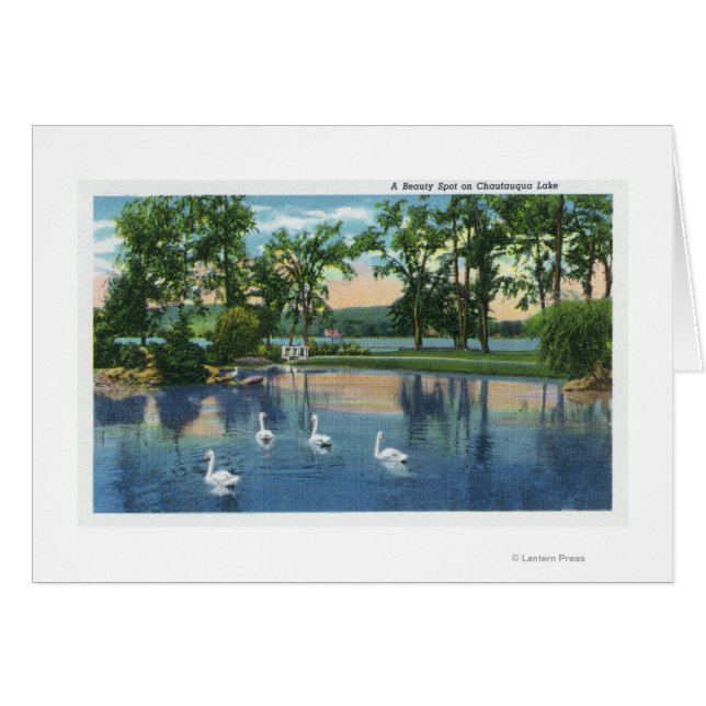Landschaftliche Aussicht auf Schwäne am See (Vorderseite (Horizontal))
