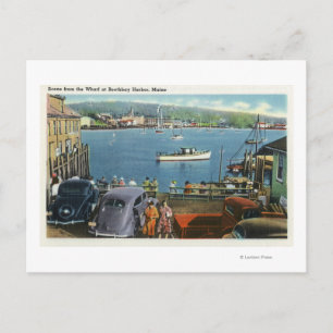 Landschaftliche Aussicht von Wharf aus, Boote und  Postkarte