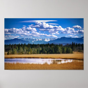 Landschaftliche Berge Alp Landschaft Poster