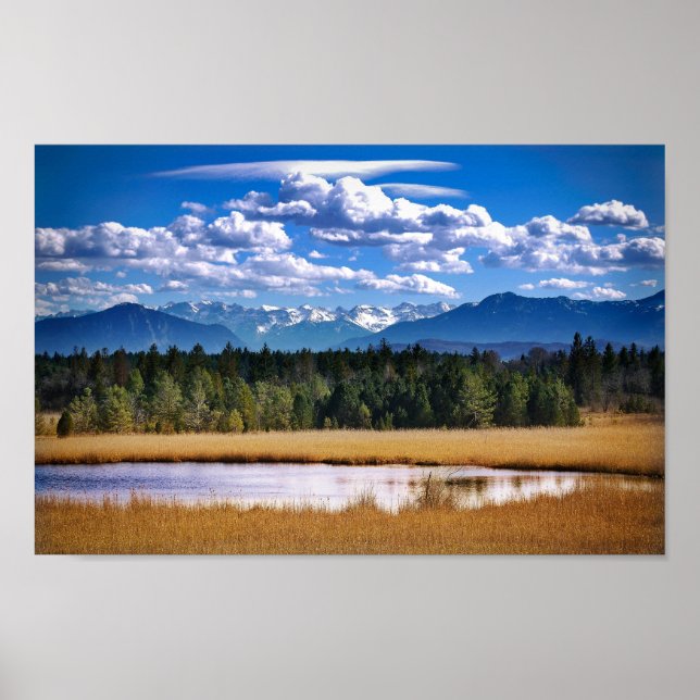 Landschaftliche Berge Alp Landschaft Poster (Vorne)