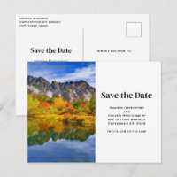 Landschaftliche Berge und See Save the Date