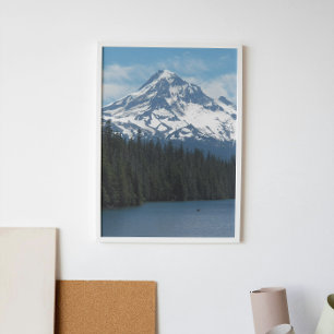 Landschaftliche Berghütte und Seenlandschaft Poster