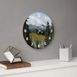 Landschaftliche Berglandschaft Große Wanduhr