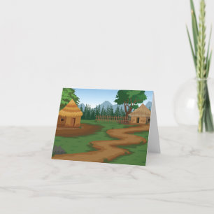Landschaftliche Berglandschaft und Dorf Dankeskarte