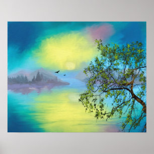 Landschaftliche Bergsee Landschaft Poster