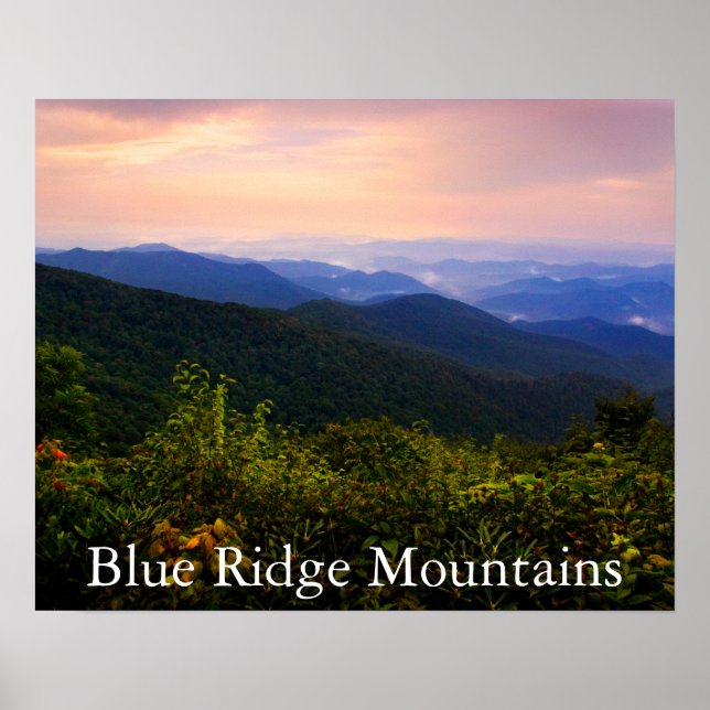 Landschaftliche Blaue Ridge Mountains Landschaftsf Poster (Vorne)