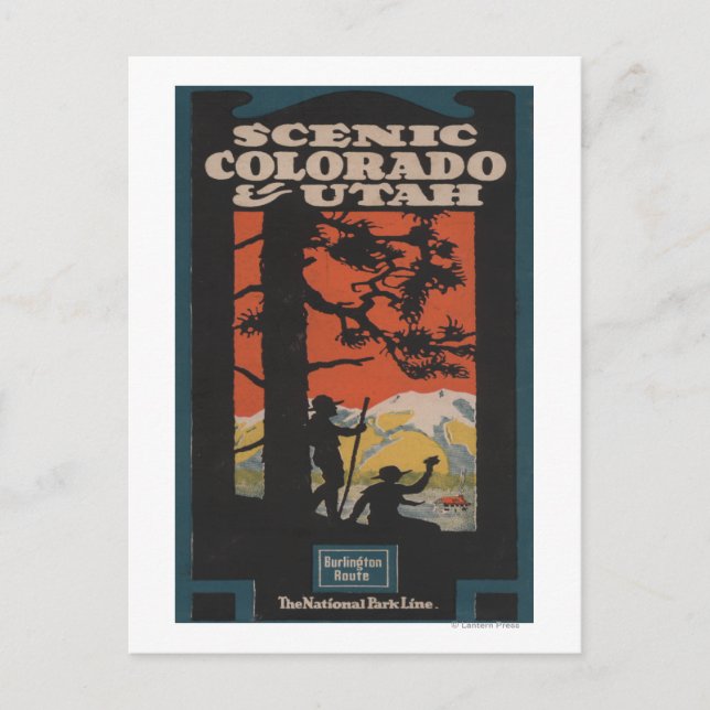 Landschaftliche Colorado & Utah Reiseplakat Postkarte (Vorderseite)