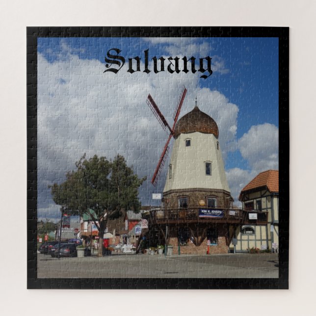 Landschaftliche dänische Windmühle Stadt Solvang K Puzzle (Vertikal)