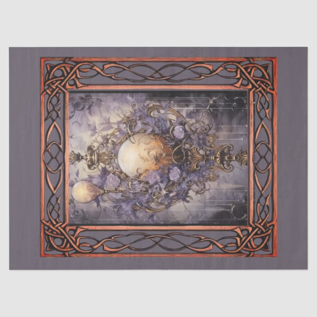 Landschaftliche Fantasy Gothic Florals Decoupage Seidenpapier (Vorderseite)