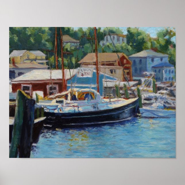 Landschaftliche Fischerboote von Gloucester Poster (Vorne)