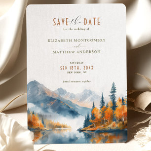 Landschaftliche Herbstgebirgsfarbe Save the Date Einladung