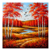 Landschaftliche Herbstlandschaft mit lebhaften Fol