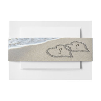 Landschaftliche Herzen bei einer Hochzeit am Sands Einladungsbanderole