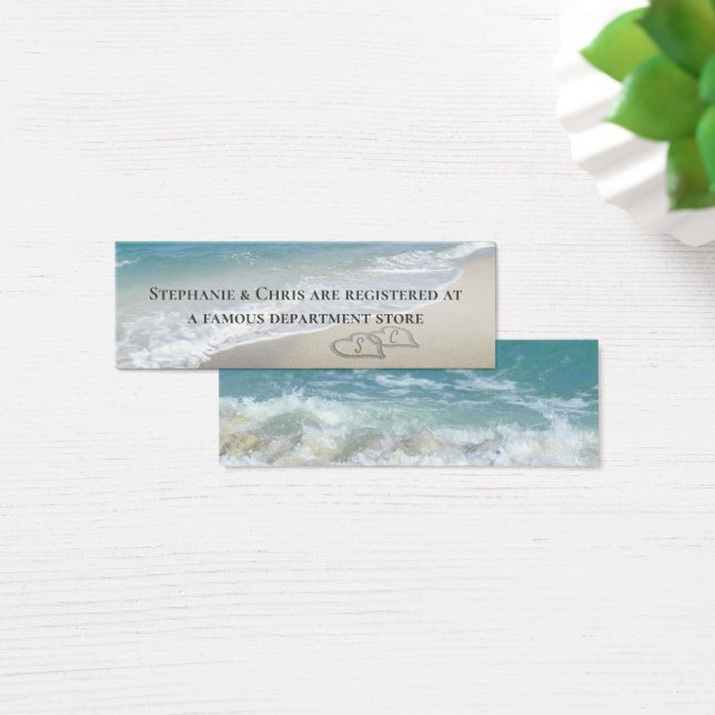Landschaftliche Herzen im Sand Beach Hochzeitstag (Schreibtisch)