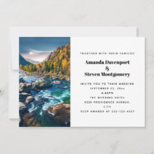 Landschaftliche Hochzeit des Fotos Fluss und Gebir