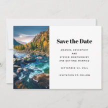 Landschaftliche Hochzeit des Fotos Fluss und Gebir