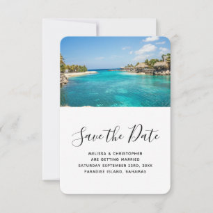 Landschaftliche Hochzeit in Urlaubsort des Tropica Save The Date