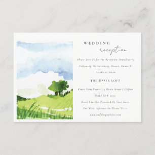 Landschaftliche Hügel Hochzeitsempfang Begleitkarte
