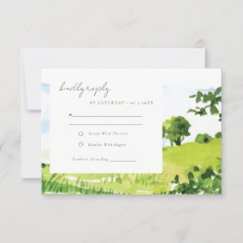 Landschaftliche Hügel Hochzeitsempfang RSVP Karte