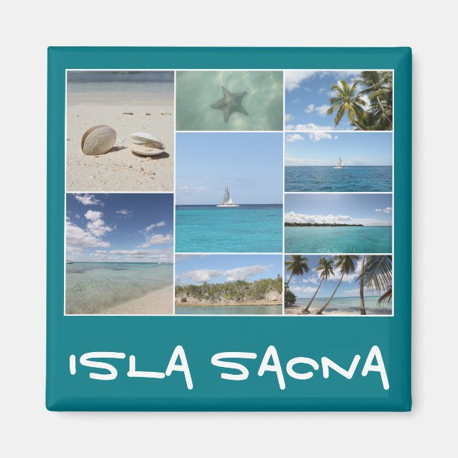 Landschaftliche Karibik Isla Saona Foto Collage Magnet (Vorne)