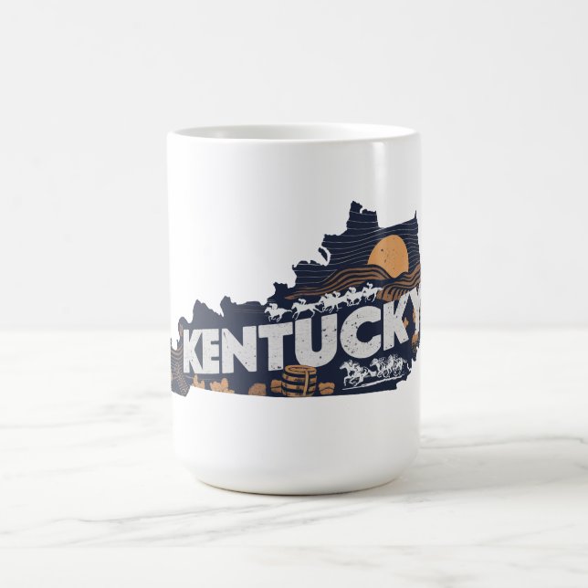 Landschaftliche Kentucky Retro Silhouette Kaffeetasse (Mittel)