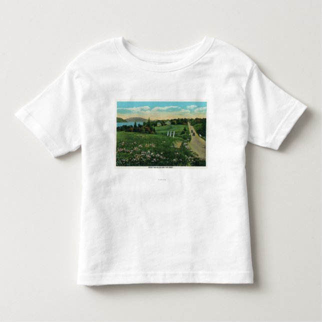Landschaftliche Land-Ansicht, über die Hügel und Kleinkind T-shirt (Vorderseite)
