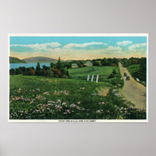 Landschaftliche Land-Ansicht, über die Hügel und Poster