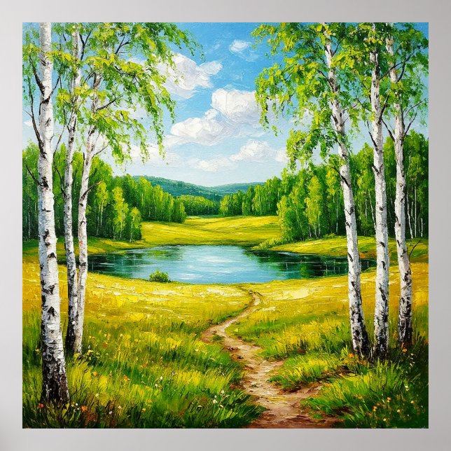 Landschaftliche Landschaft am Serensee Poster (Vorne)