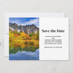 Landschaftliche Landschaft Bergsee Hochzeit Save The Date
