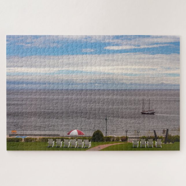 Landschaftliche Landschaft der Bucht von Tadoussac Puzzle (Horizontal)