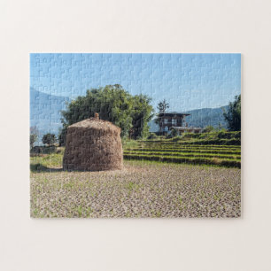 Landschaftliche Landschaft im ländlichen Bhutan, H Puzzle