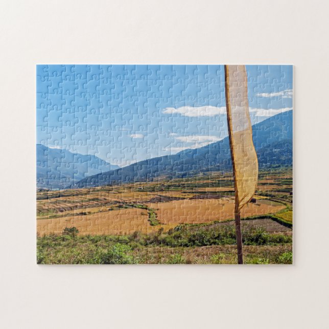 Landschaftliche Landschaft im ländlichen Bhutan, H Puzzle (Horizontal)