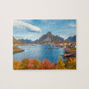 Landschaftliche Landschaft Lofoten Nordland Norweg Puzzle