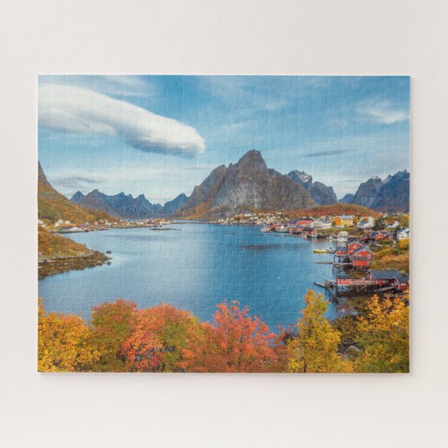 Landschaftliche Landschaft Lofoten Nordland Norweg Puzzle (Horizontal)