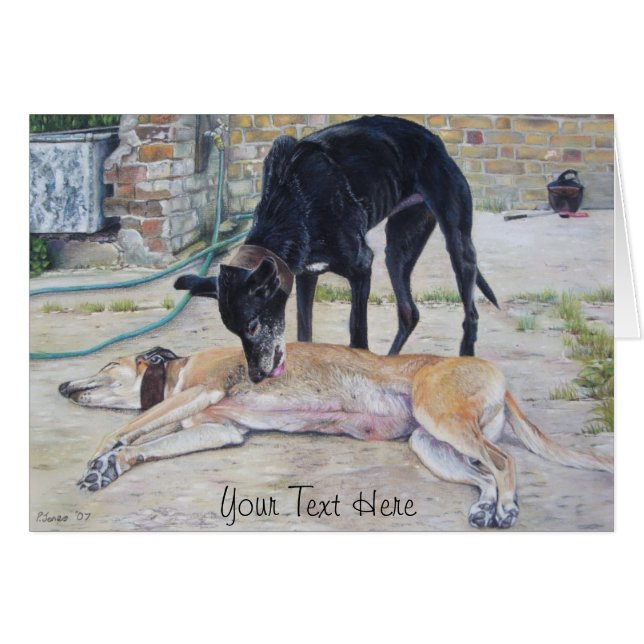 landschaftliche Landschaftskunst mit Grauhunden (Vorderseite (Horizontal))