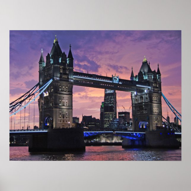 Landschaftliche London Tower Bridge Poster (Vorne)