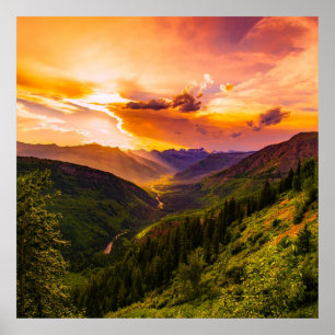 Landschaftliche Montana Landschaft Poster