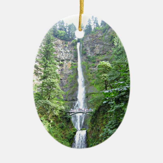 Landschaftliche Multnomah Falls Keramik Ornament (Vorne)