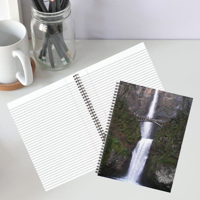 Landschaftliche Multnomah Falls Landschaft Notizbuch (In Situ)